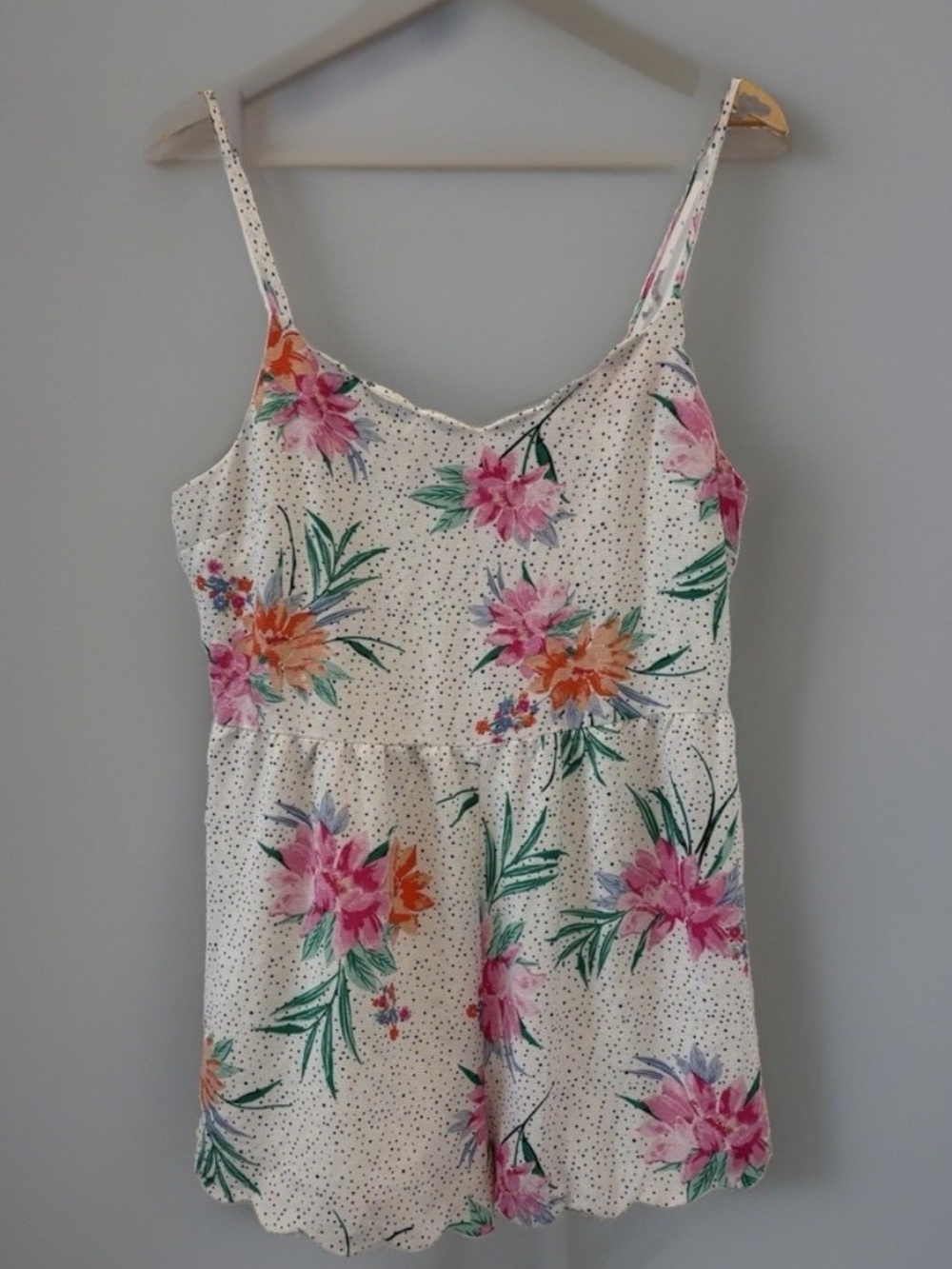 Gianni Bini | Floral Scalloped Trim Romper Women's Size XL